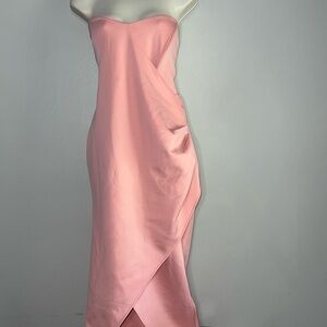 ASOS DESIGN overlay pleated cup midi dress in pink